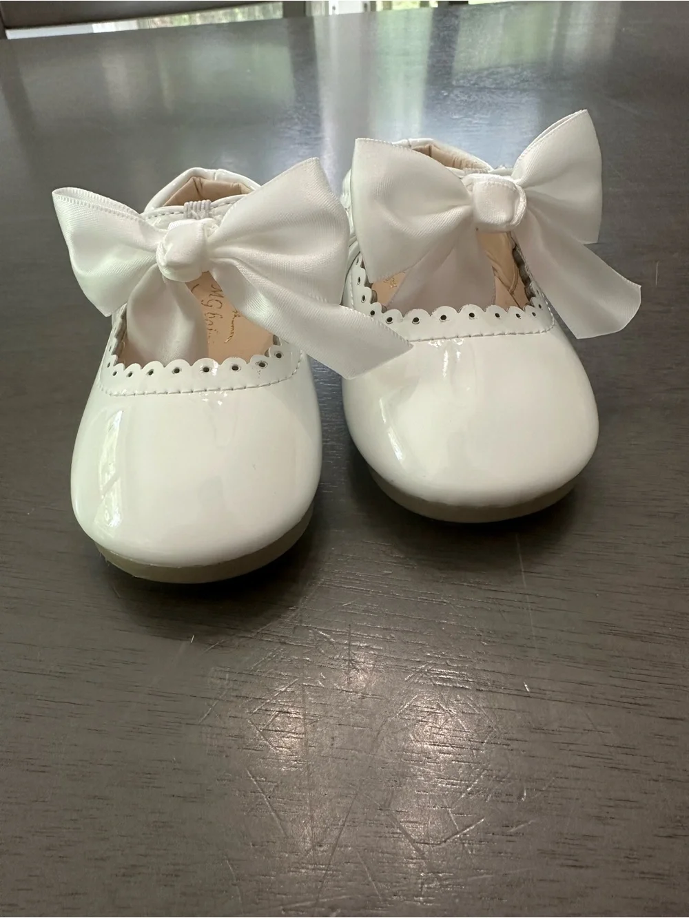 MG Baby White Bow Dress Shoes